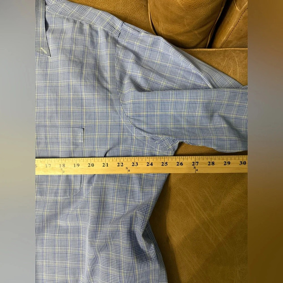 Brooks Brothers Blue And Yellow Plaid Button Up Shirt Size 17-35 - Picture 6 of 8